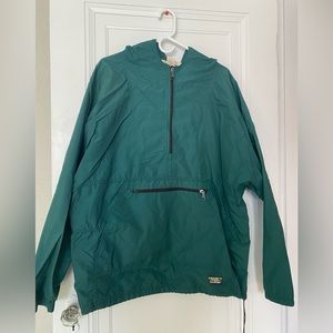 Vintage green LL Bean pullover windbreaker, XL